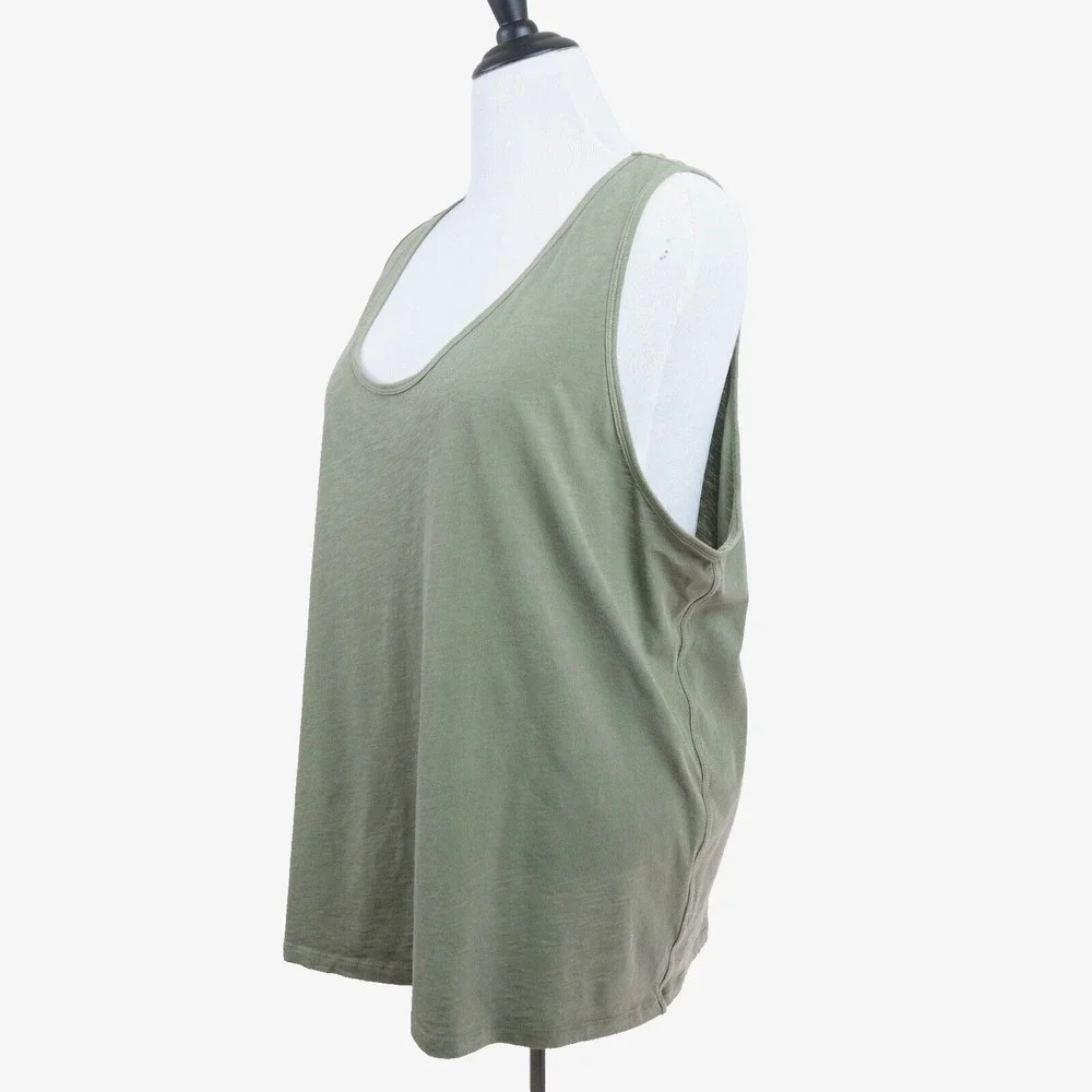 Athleta Size 3X Organic Daily Tank Coop Neck Shadow Olive Green - Picture 1 of 9
